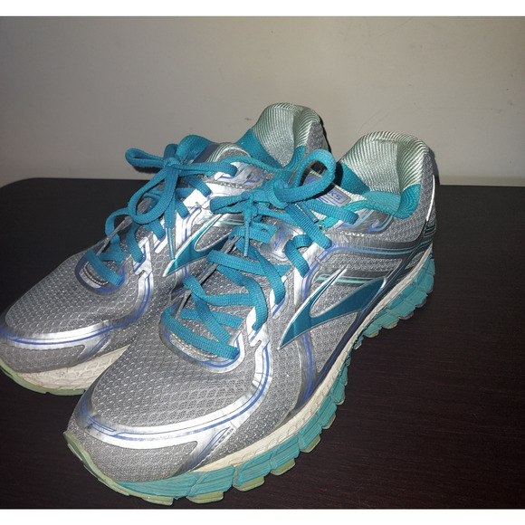 Brooks Womens Running Sneakers 10B Adrenaline GTS Lace Up Breathable Mesh Silver - Picture 1 of 16